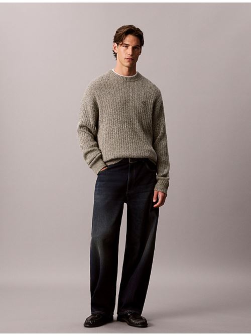 vertical rib cttn crwnk swtr CALVIN KLEIN JEANS | LV04RH328GLI1